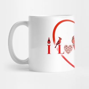 Red Cardinal bird love you Mug